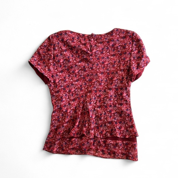 Y2K Yves Cossette Depeche Pink Layered Short Sleeve Silk Shirt - Picture 2 of 6